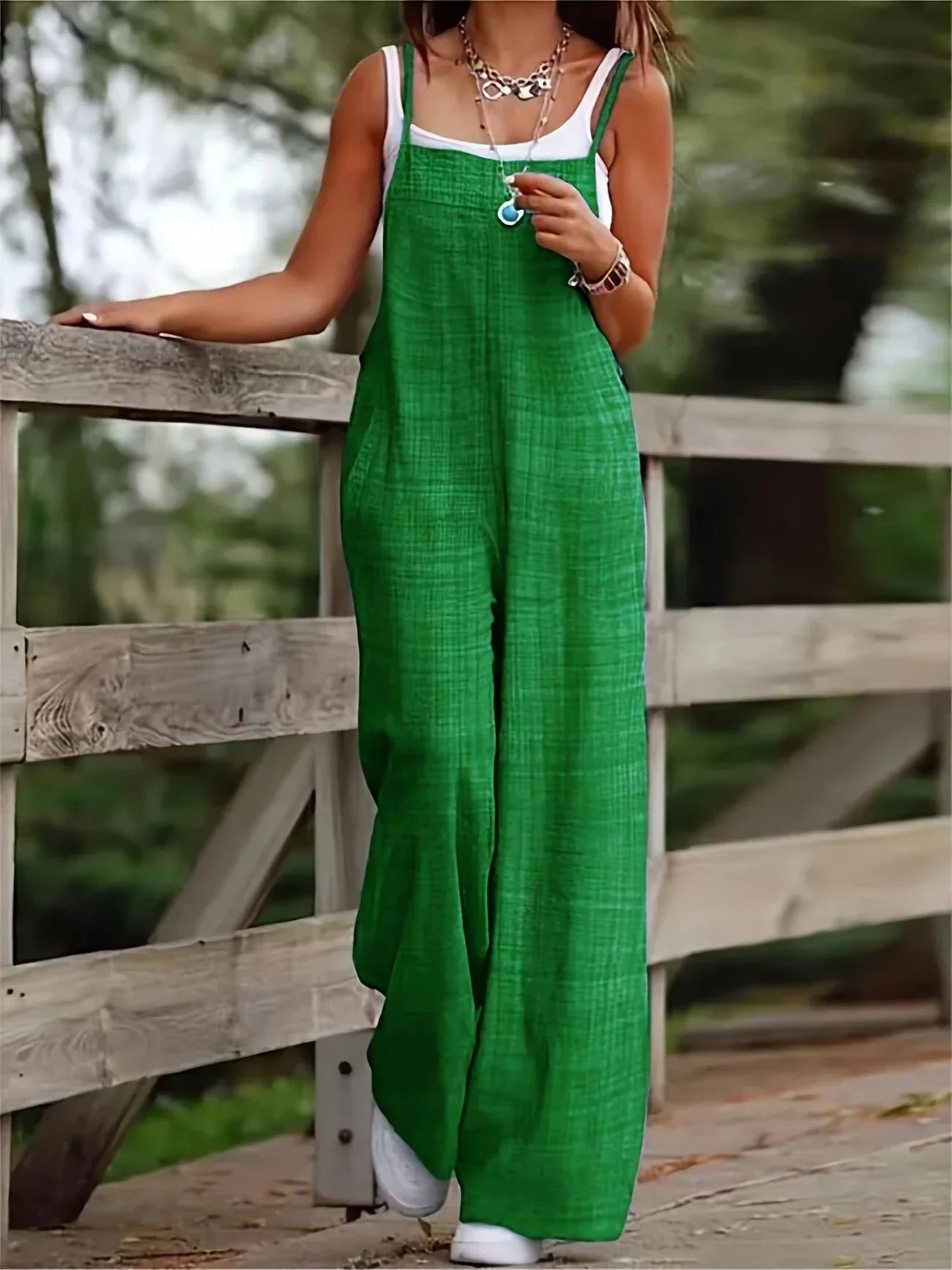 Annia™ – Weit geschnittene Jumpsuit-Latzhose mit Taschen