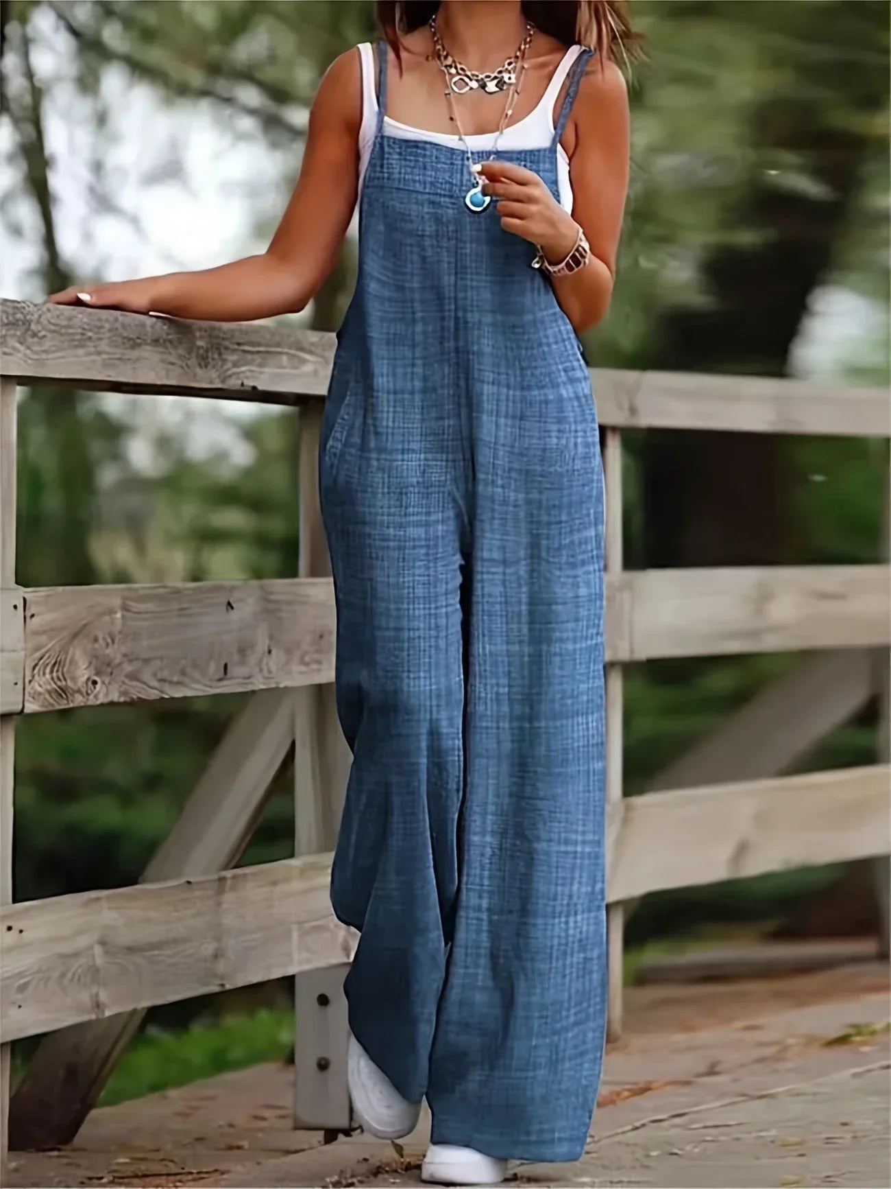 Annia™ – Weit geschnittene Jumpsuit-Latzhose mit Taschen