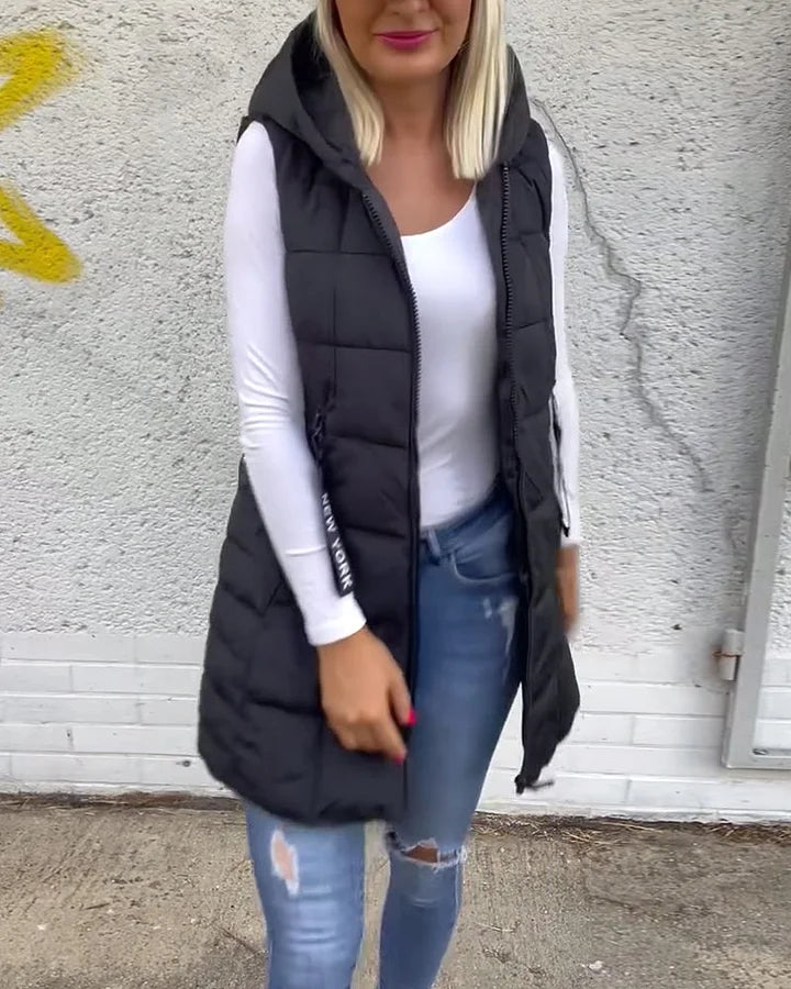 Tiziana | Ärmelloser, Wattierter Mantel Mit Reißverschluss