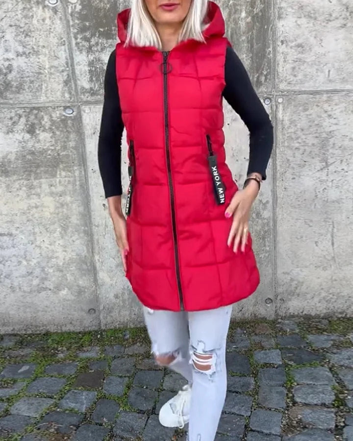 Tiziana | Ärmelloser, Wattierter Mantel Mit Reißverschluss