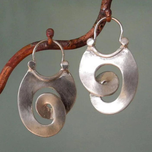 Vintage Silber Spiral Ohrringe