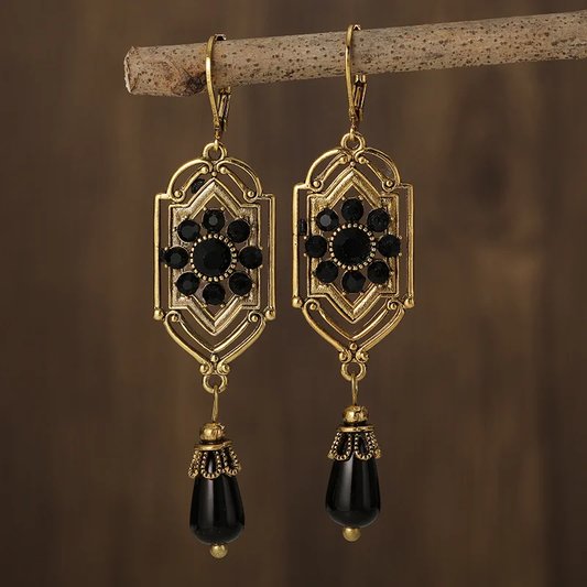 Charm - Vintage Schwarze Kristall Ohrringe