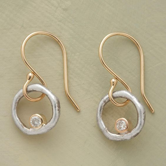 Vintage Gold- und Silber-Zirkonia-Ohrstecker