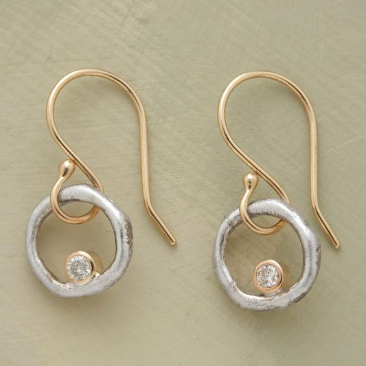 Vintage Gold- und Silber-Zirkonia-Ohrstecker