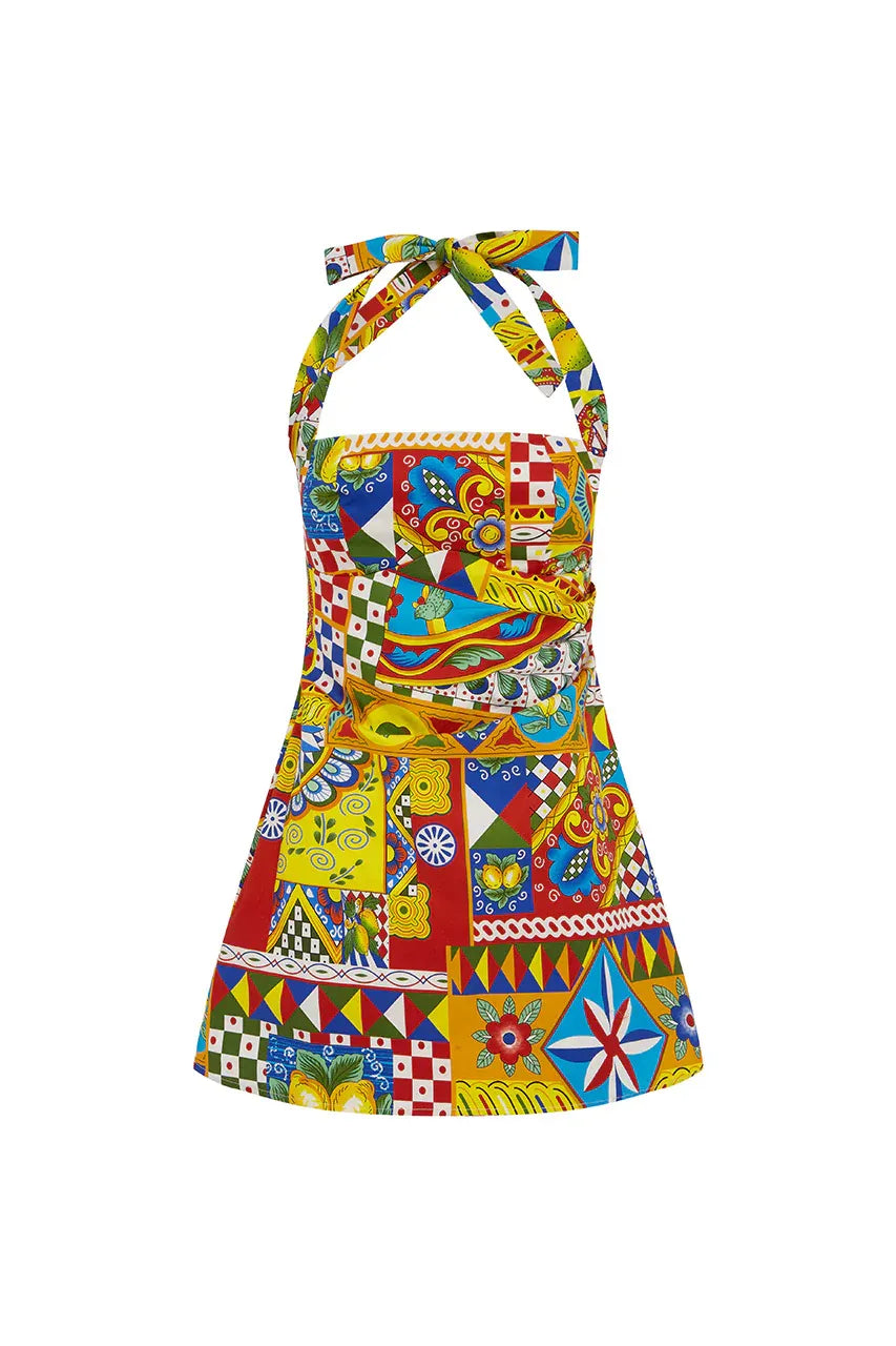 AERA – HALTERMINIKLEID MIT PHAEDRA-PRINT