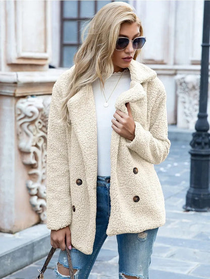 AMBRA | LAMM FELL KRAGEN TEDDY MANTEL