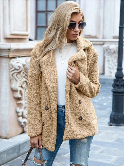 AMBRA | LAMM FELL KRAGEN TEDDY MANTEL