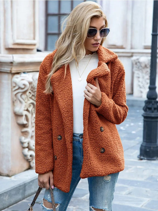 AMBRA | LAMM FELL KRAGEN TEDDY MANTEL