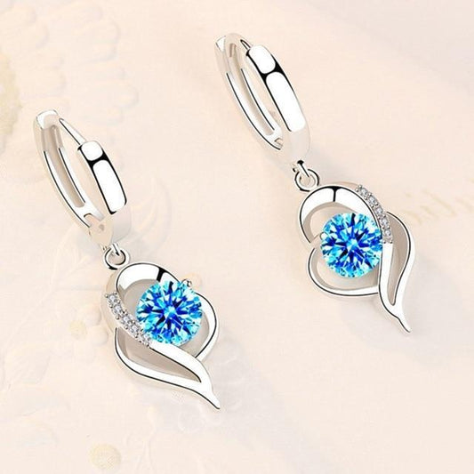 Florale Silber-Ohrringe mit Zirkonia