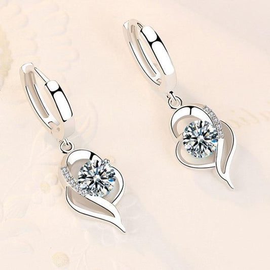 Florale Silber-Ohrringe mit Zirkonia