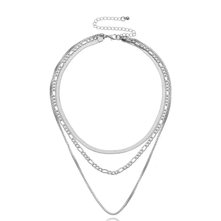 Liesbeth | Dreiteilige goldene Layering-Halskette