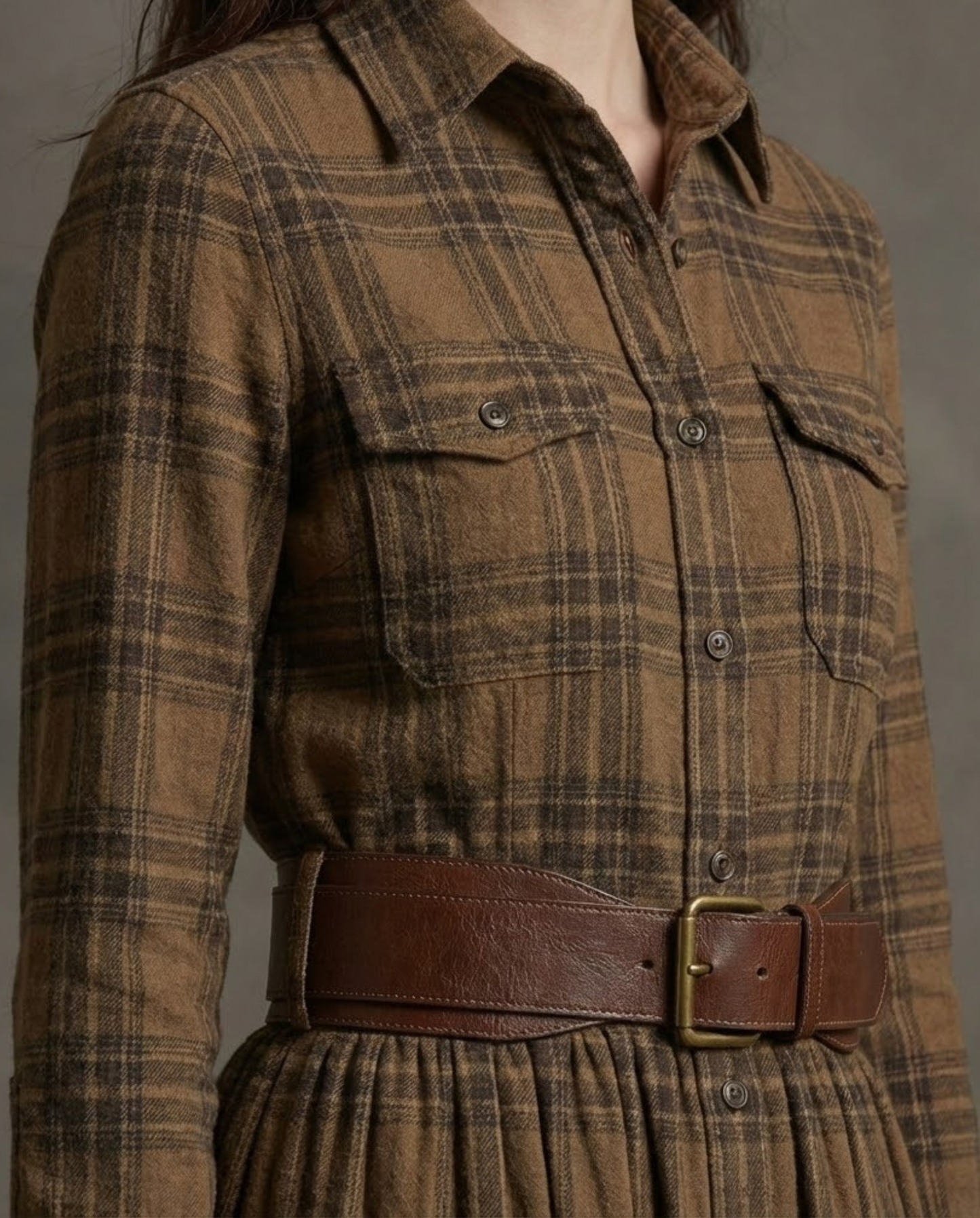 OLIVA | MAXI HEMDBLUSENKLEID IM VINTAGE-STYLE