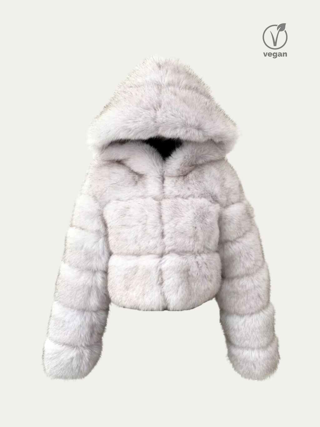 SIBERIAN | VEGANE CROPPED FELLJACKE MIT KAPUZE