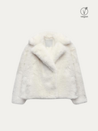 ANYA | VEGANE CROPPED FELLJACKE MIT REVERSKRAGEN