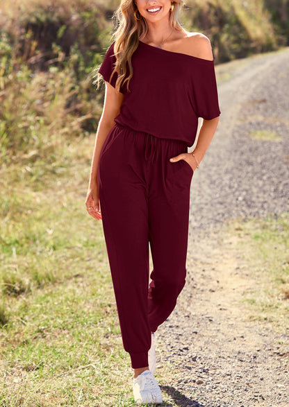 Noa shore™ – sommer jumpsuit mit off-shoulder & elastischer taille