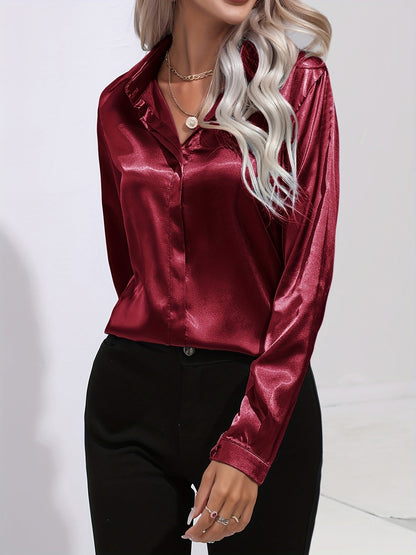 Schicke Elegante Satinbluse