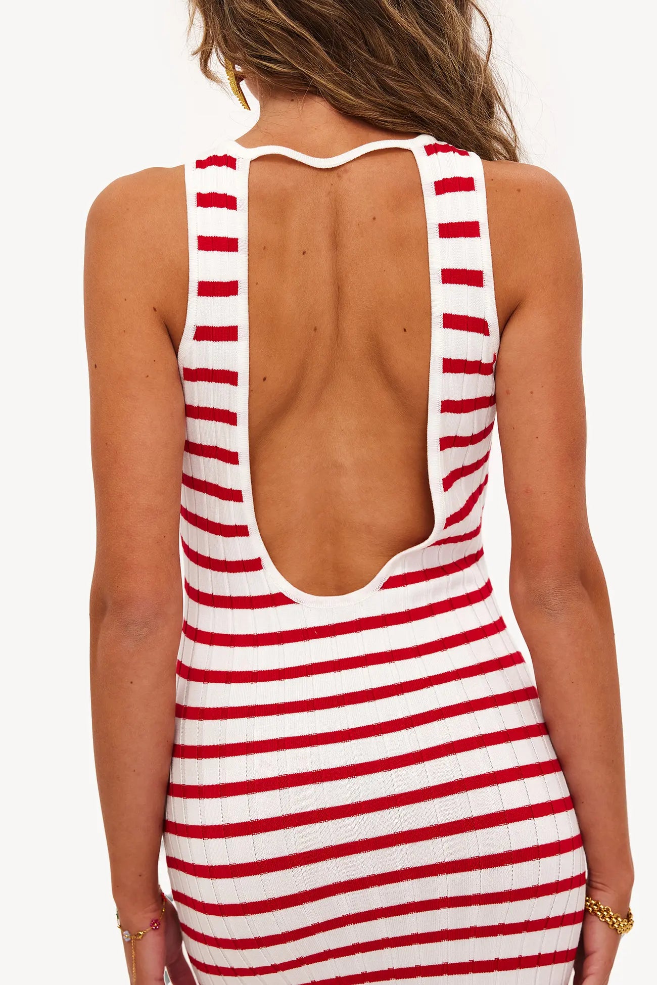 Streifen der Freiheit | Rotes Maxikleid mit Streifen