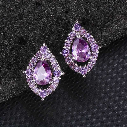 Nadine Amethyst Halskette und Ohrringe