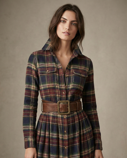 OLIVA | MAXI HEMDBLUSENKLEID IM VINTAGE-STYLE