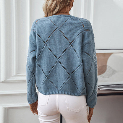 Noa | Pailletten-Hohlstrickpullover