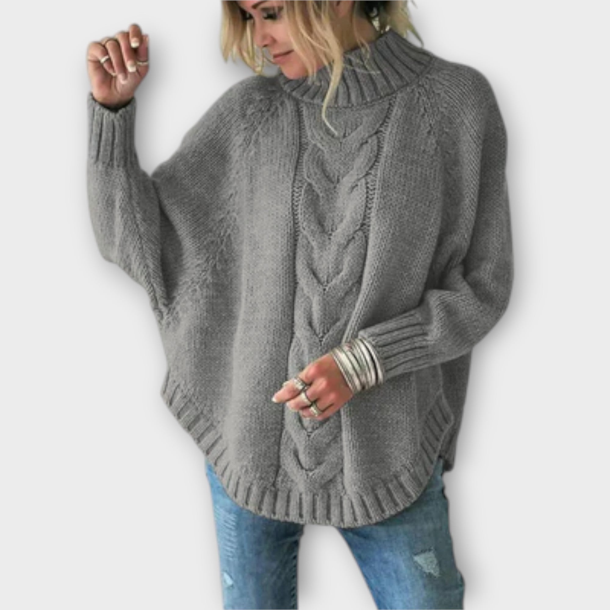 ELYSIAN | STRICKPULLOVER MIT ZOPFMUSTER