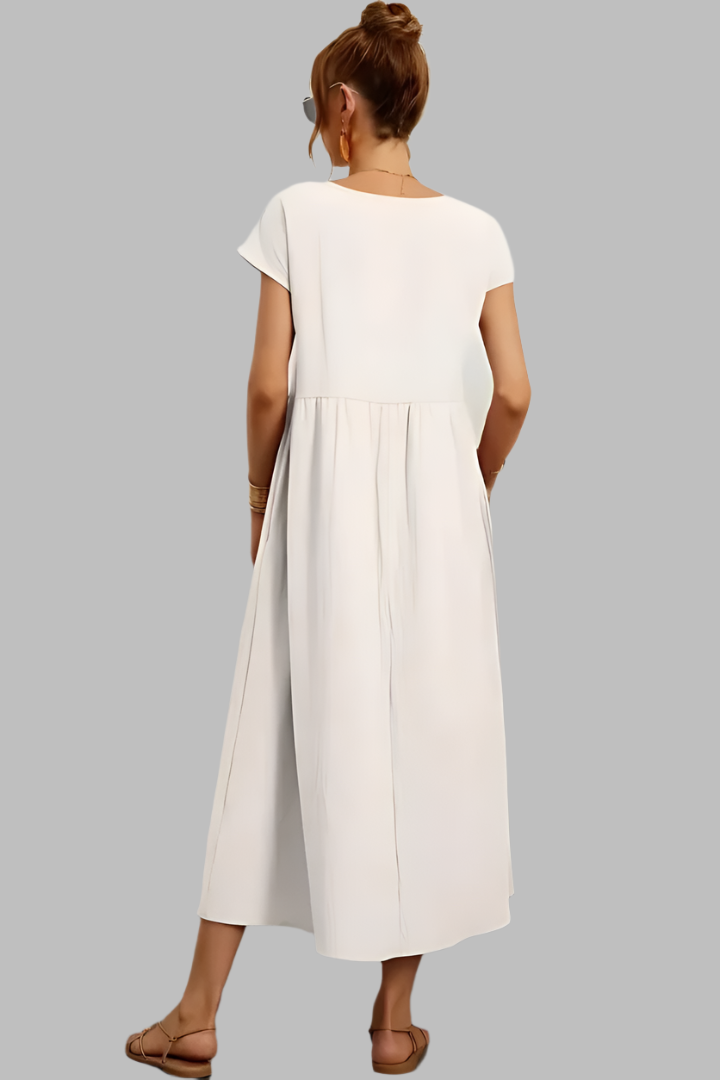 Ariana | Rundhalsausschnitt Vintage Baumwollkleid