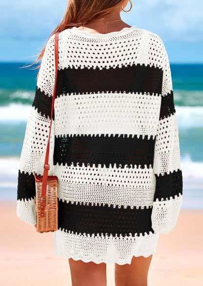 ISLA - GEHÄKELTES STRANDKLEID MIT HOLLOW-OUT-LOOK BOHO COVER-UP FÜR SOMMER & URLAUB