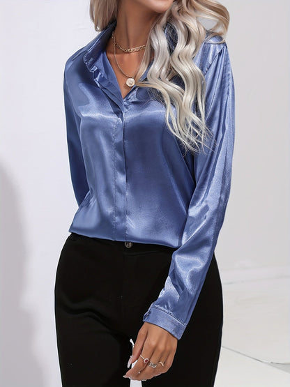Schicke Elegante Satinbluse