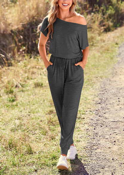 Noa shore™ – sommer jumpsuit mit off-shoulder & elastischer taille
