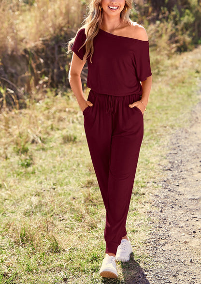 Noa shore™ – sommer jumpsuit mit off-shoulder & elastischer taille