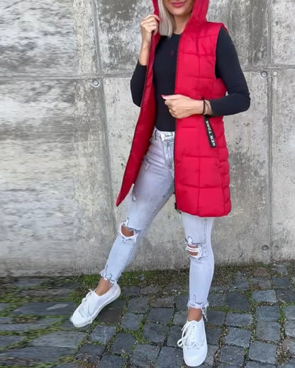 Tiziana | Ärmelloser, Wattierter Mantel Mit Reißverschluss