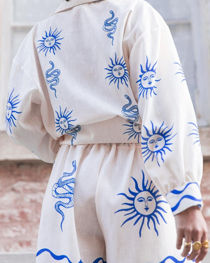 Tiffany | Langärmeliges Oberteil Und Shorts Set