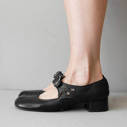 DAMEN SANDALEN MIT KEILSCHNALLE AUS LEDER