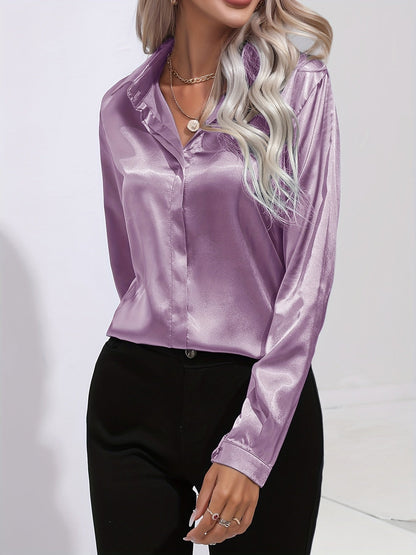 Schicke Elegante Satinbluse