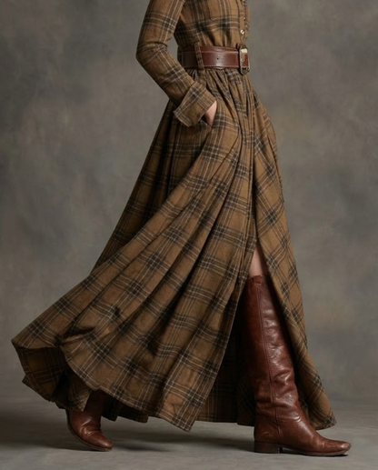 OLIVA | MAXI HEMDBLUSENKLEID IM VINTAGE-STYLE