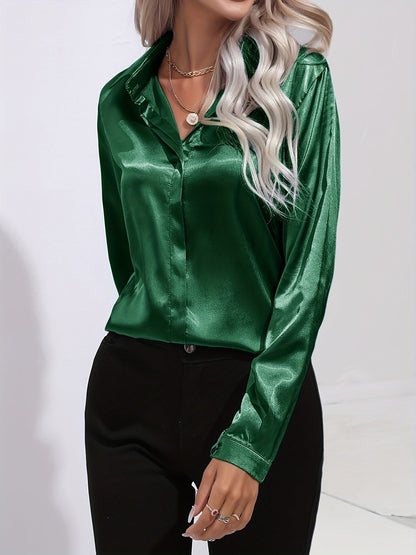 Schicke Elegante Satinbluse