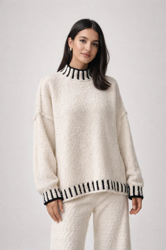 ELARA – OVERSIZE ROLLKRAGENPULLOVER AUS WEICHEM STRICK