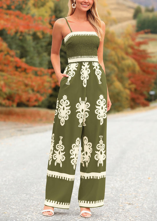 Siena Bloom™ – Boho jumpsuit mit weitem bein
