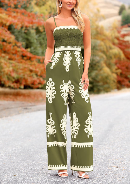 Siena Bloom™ – Boho jumpsuit mit weitem bein