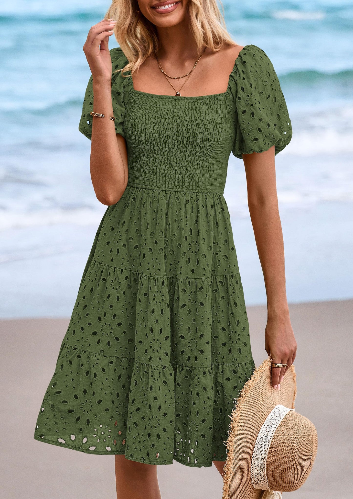 FLORE – SOMMERKLEID MIT PUFFÄRMELN & STICKEREI