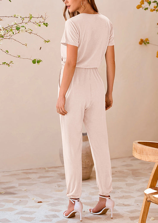 LINA – LEICHTER JUMPSUIT V-AUSSNITT & TASCHEN