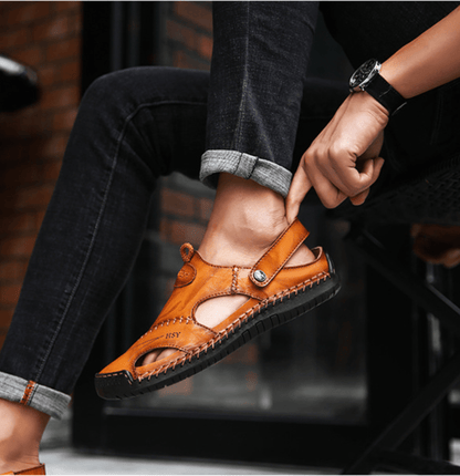 Herrensandalen aus weichem, atmungsaktivem Leder