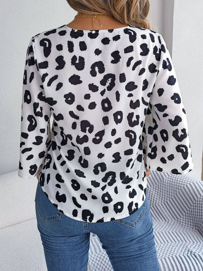 Rose| Bluse mit Muster und Schleife