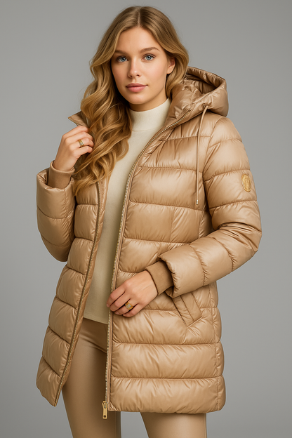 ASTRID | ELEGANTE WINTERJACKE MIT KAPUZE UND FUTTER