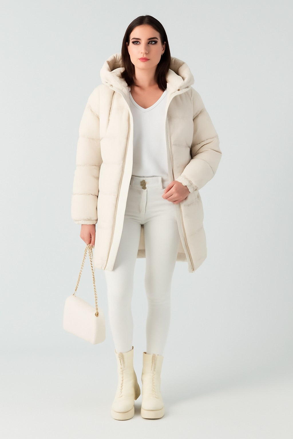 KUSCHELIGER DAMEN-PUFFERJACKE MIT KAPUZE