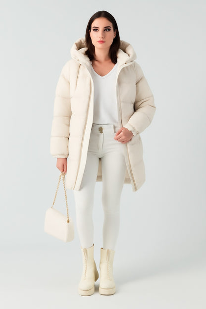 KUSCHELIGER DAMEN-PUFFERJACKE MIT KAPUZE