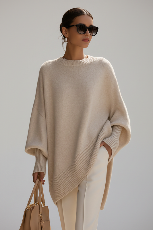 SOFIA | ELEGANTER STRICK-PONCHO MIT WEICHEM FALL