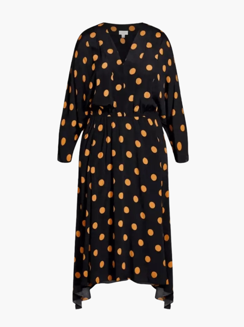 Ella | Chic Kleid mit V-Ausschnitt und Tupfen