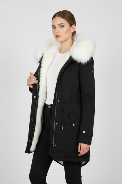 LENA | WARME PARKA MIT KAPUZE & FELLKRAGEN