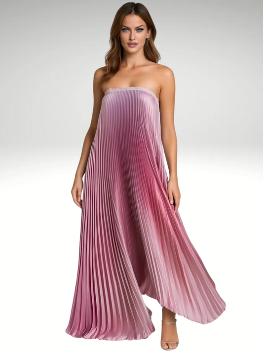 ÉCLAT ROSE - PLISSIERTES MAXIKLEID